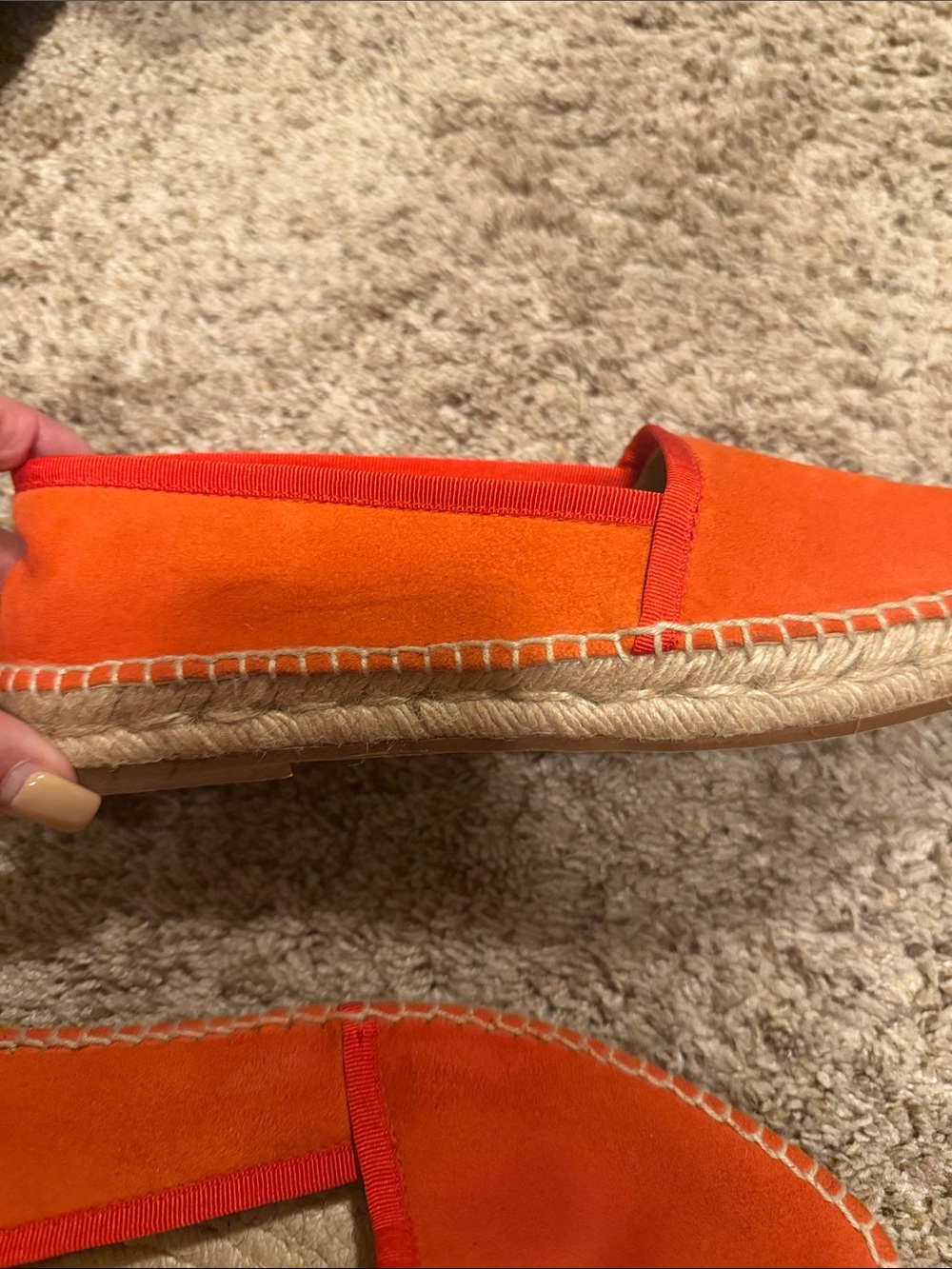 Stuart Weitzman Vibrant Orange Canvas Espadrilles 7.5 - Picture 4 of 4
